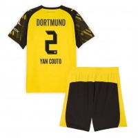 Borussia Dortmund Yan Couto #2 Heimtrikotsatz Kinder 2025-26 Kurzarm (+ Kurze Hosen)